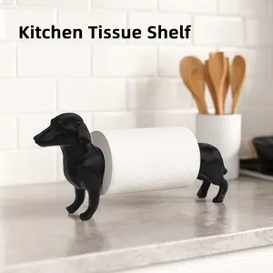 Humorous Dachshund Theme Toilet Paper Holder, Independent Roll Holder, Cute Dog Design, Durable Plastic, Suitable for Kitchen Towels, Toilet Paper Organizer