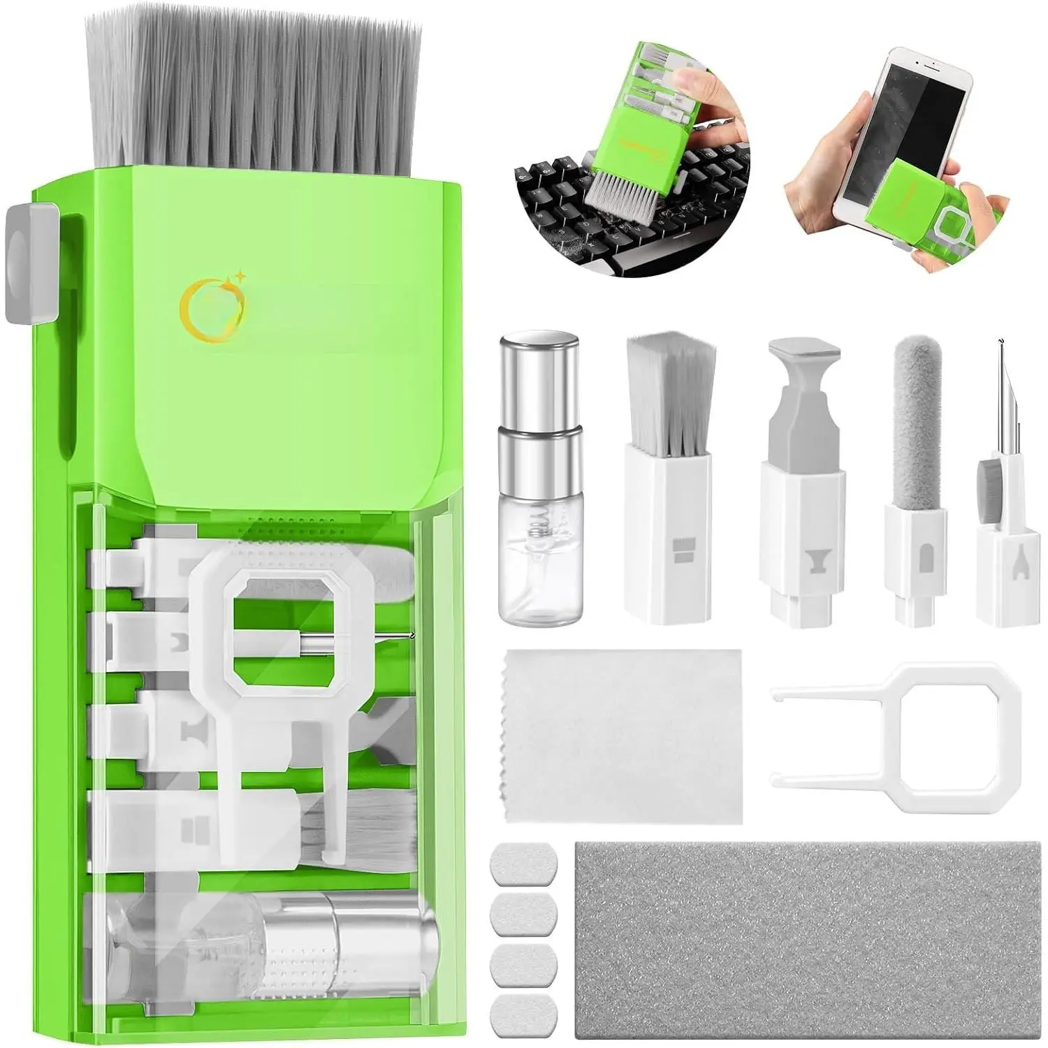Laptop Screen Keyboard Cleaner Kit,  in 1 Electronics Cleaning Tool for MacBook iPad  Pro Cell Phone, Brush Tool for Tablet, , PC ,TV Camera Lens with , Green