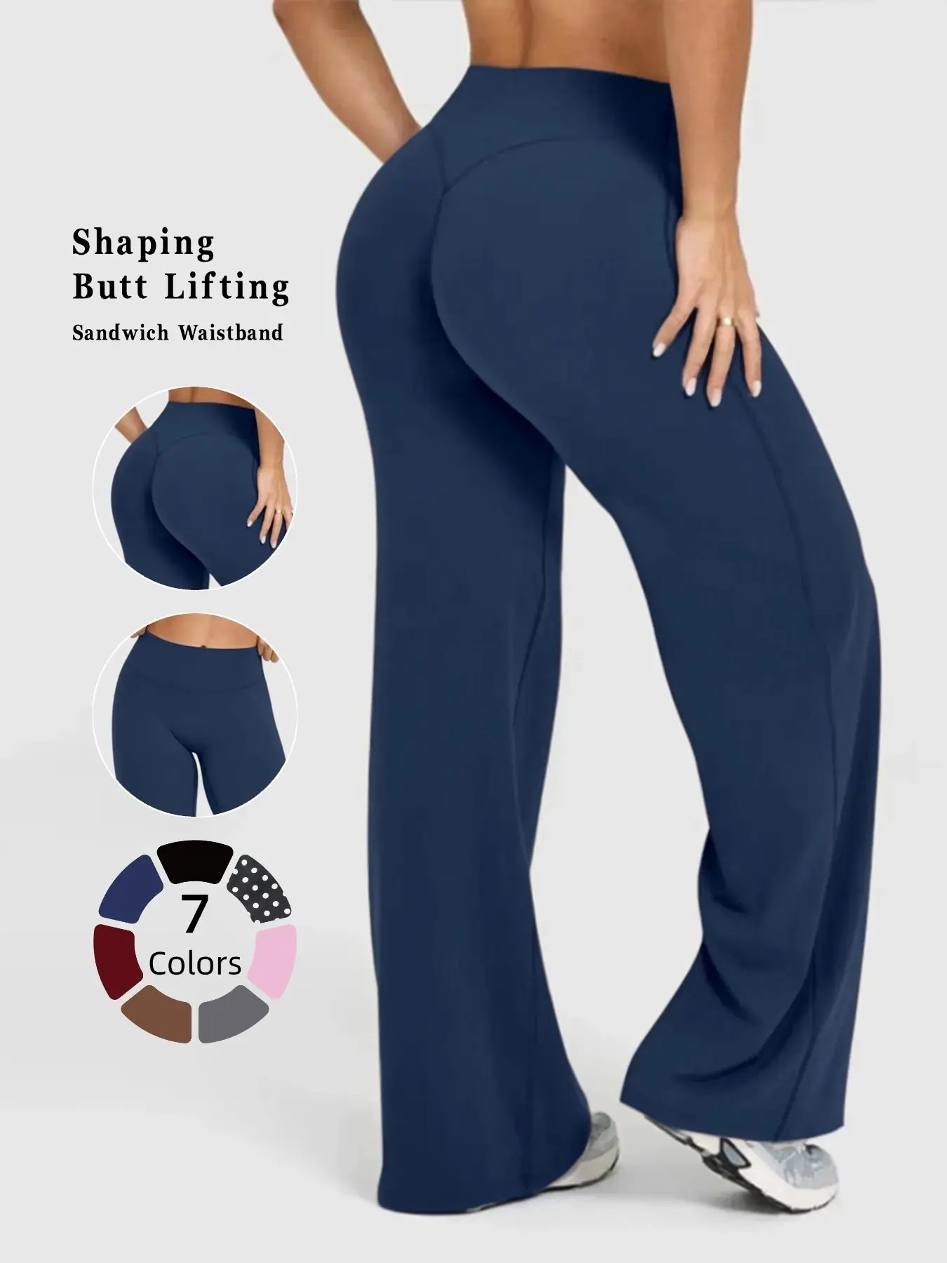 Solid Color Yoga Pants, Quick-Dry Workout Tights, Wide Leg Comfortable, Sporty Style, All Seasons, Ideal for Fitness and Casual Wear