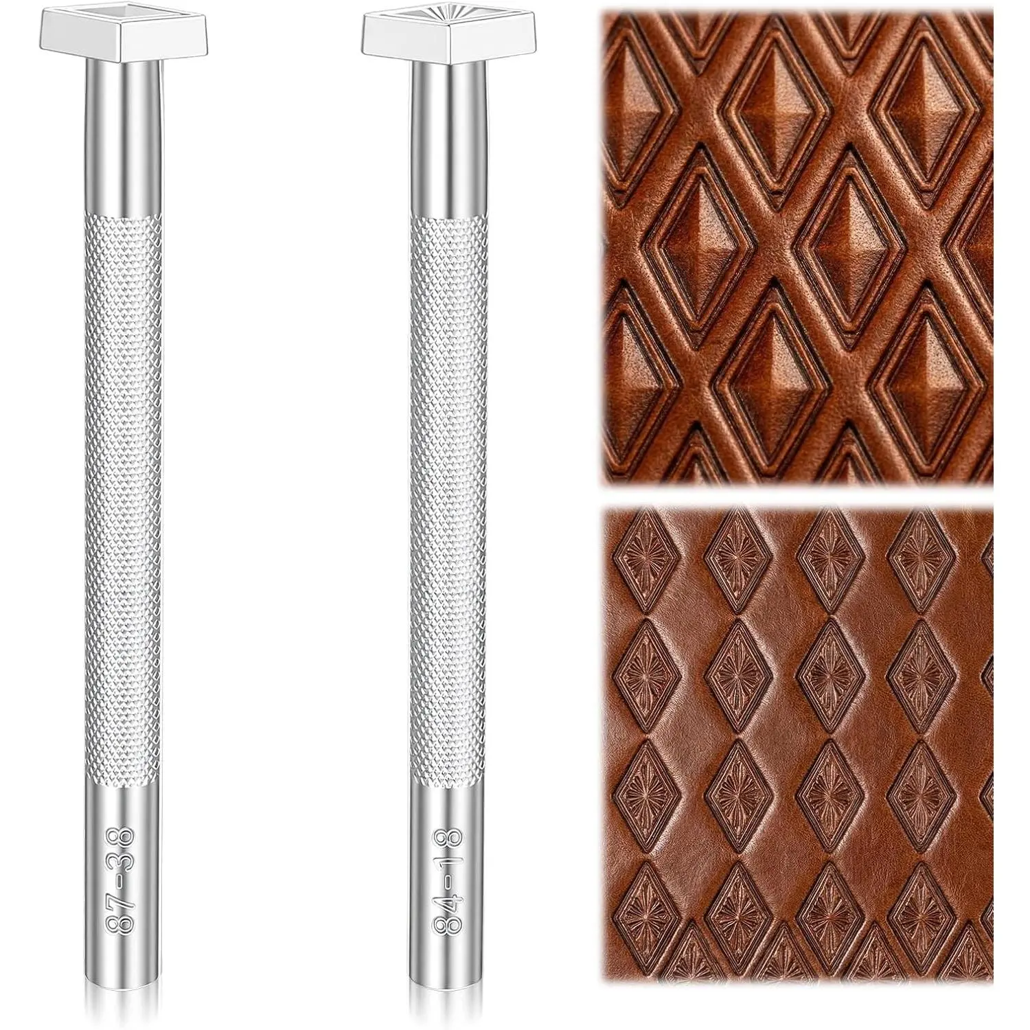 2 Pack Professional Leather Stamps, Leather Stamping Tools for Leather Working Craft (84-18+87-38)