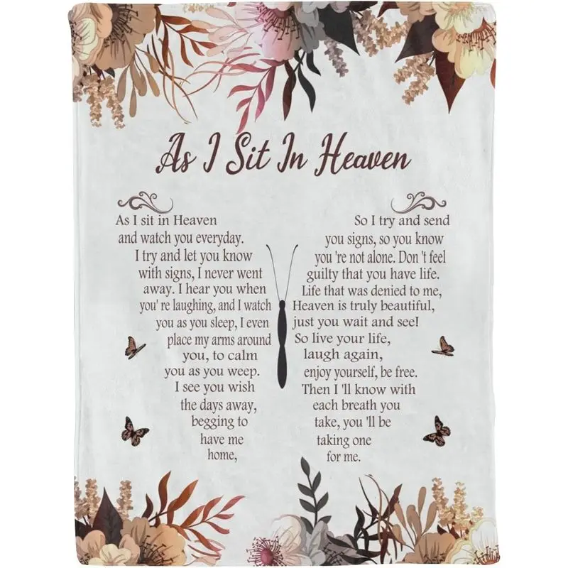 Gifts Blanket 60"x 50" - Memorial Gift for Loss of Loved one - Condolences Gift, Sympathy Gift - Best Gifts for Bereavement - Memory Gifts for Father Husband Wife Son Sister Throw Blanket