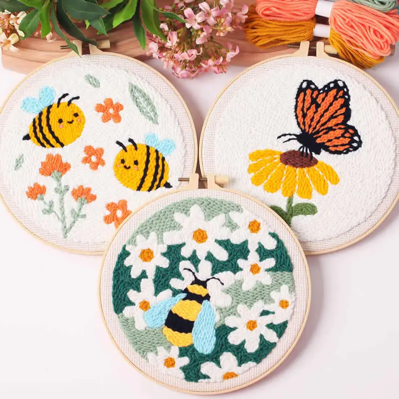 DIY Punch Needle Embroidery Kit - Needlework DIY Punch Needle Tool, Fabric Included, Craft Supplies for Adults, All-Season Creative Needlecraft Activity Set, Hobbies Kit Adults, All Seasons, Needlecraft Lovers, Creative Craft