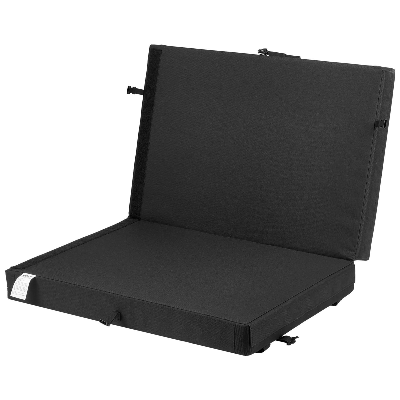 VEVOR Bouldering Crash Pad, Bi-Fold Rock Climbing Crash Pad with Adjustable Backpack Straps and Handle, Foldable Lightweight for Indoor Bouldering & Outdoor Climbing, Folded Size 35.6" x 24" x 8.3"