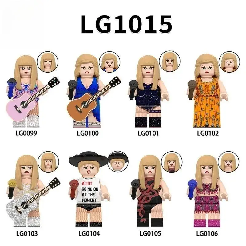 2026 Hot Female Star Guitarist Building Block Set, Unisex Mini Action Figures, Guitar-Included Toy, Birthday Gift for Kids, Building Block Sets