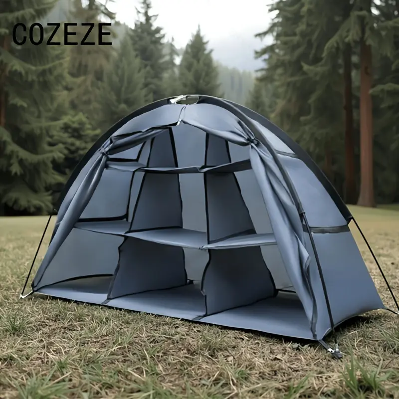 Detachable Outdoor Storage Cabinet Organizer Dustproof Multi-Functional Travel Tent Storage Tool with Zipper Door Curtain Shoe Cabinet