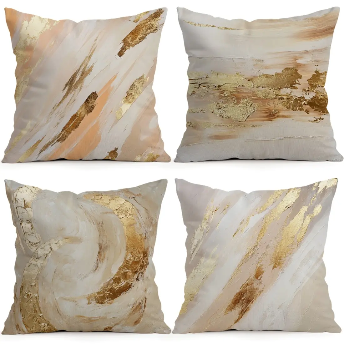 4pcs Abstract Art Cushion Covers, Single-Sided Print, Living Room Bedroom Home Decor, All-Season Pillow Cases, No Insert Included