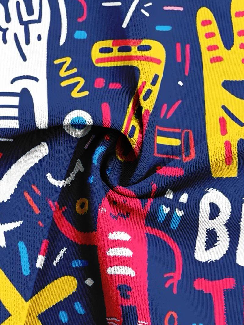 16pcs/12pcs/8pcs/4pcs Men's Fashion Scrawl Printed Boxer Briefs Soft Breathable Moisture Absorbent Elastic Waistband for Home Office Sports Mens Underwear Performance Boxer Briefs - Menswear Lingerie