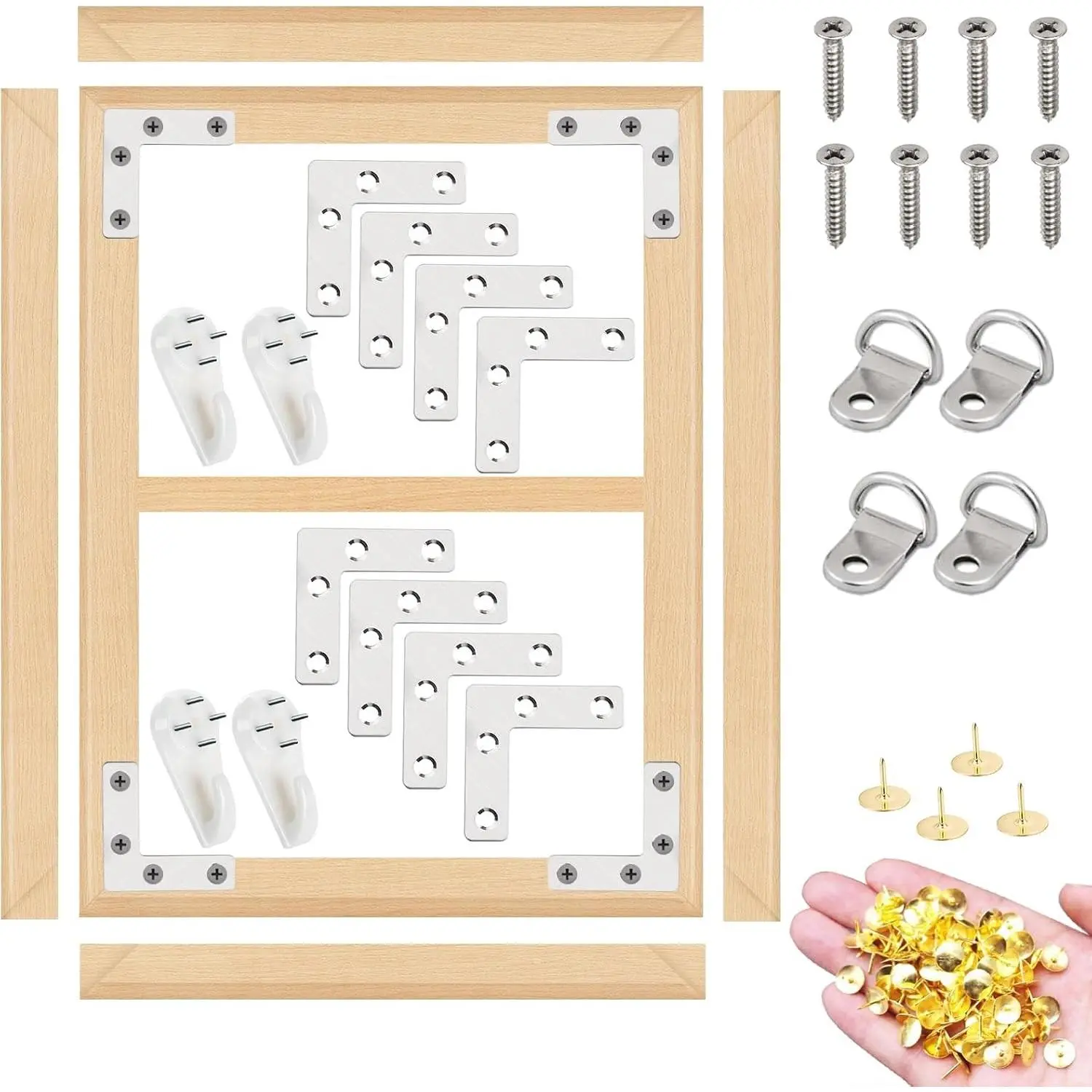 2 Set 24"x30" Canvas Stretcher Bars DIY Wood Canvas Frames Kit Wooden Art Frames for Gallery Wrap Oil Painting Posters and Canvas Arts