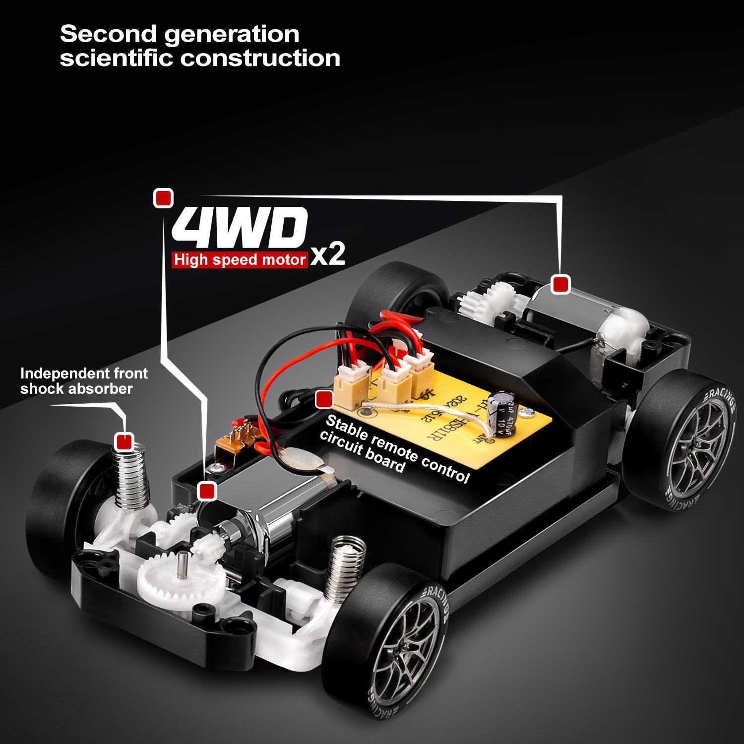 1:24 Remote Control Drift Car, 2.4G 4WD RC Car, RC Model Car, Remote Controlled Car, with Lights and Extra Tires, 1 Box, Perfect Birthday Gift for Kids