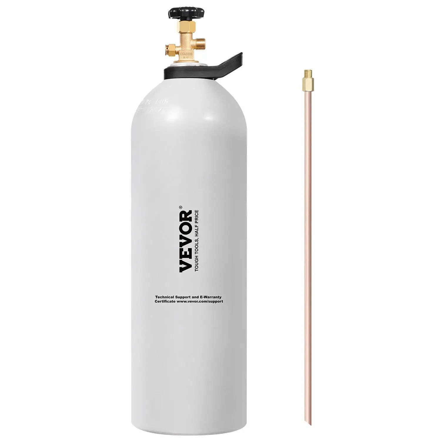 VEVOR 20 lbs Aluminum Alloy CO2 Tank, New Light Spray Coated DOT Approved Cylinder with CGA320 Valve, Handle, Purple Copper Siphon for Draft Beer Dispensing, Soda Maker, With Handle