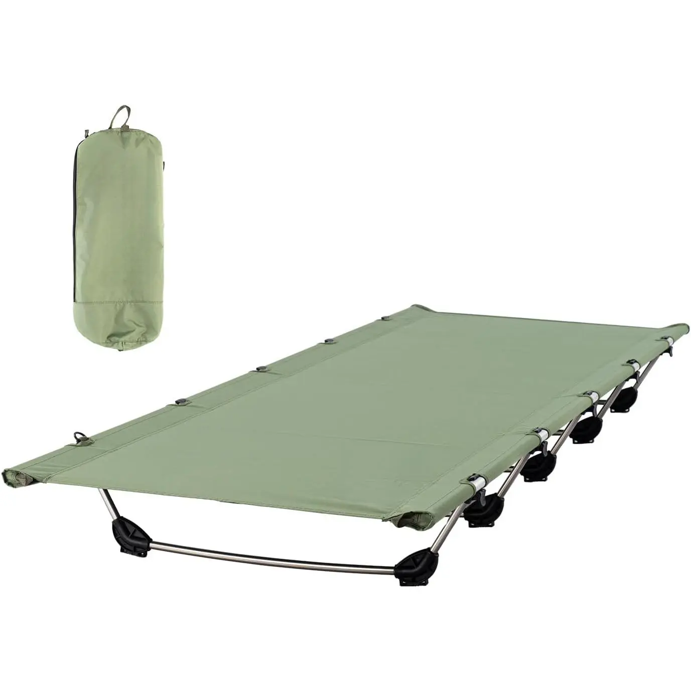 Camping Cot, Ultralight Folding Backpacking Cot, 60-Second Easy Set-Up, Supports 330lbs, Portable Camping Bed for Adults Hiking Travel Home