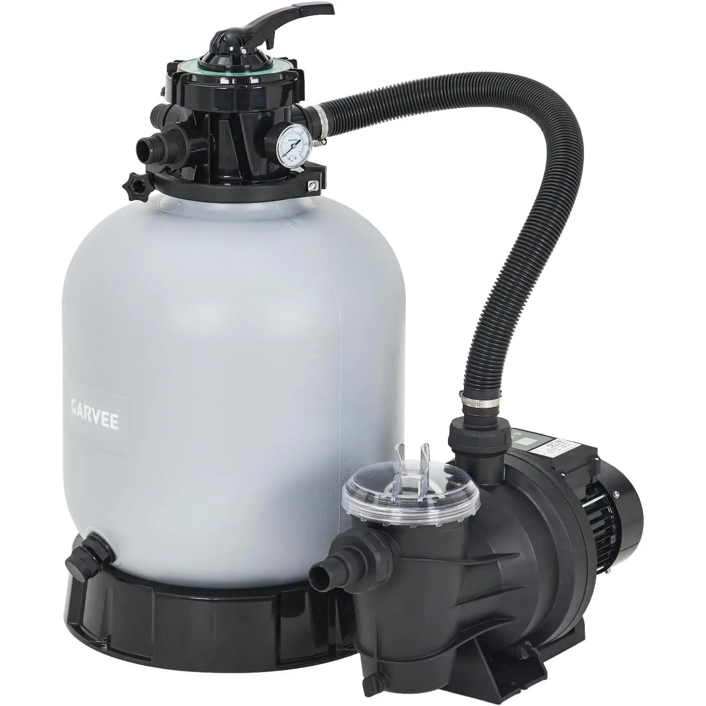 Complete Above Ground Pool Sand Filter & Pump Combo, 1/3 HP Power, 12-inch Filter Tank with 7-Way Control Valve, 3435 GPH High Flow, UV-Proof Sturdy Construction for Outdoor Pool Water Cleaning