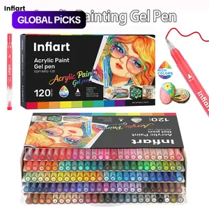 Infiart Liquid Acrylic Marker Set, 120 Colors, 1.0mm Bullet Tip, Large Capacity Smooth Ink, High Coverage Multi-Material Use, Acrylic Paint Pen #GLOBAL PICKS