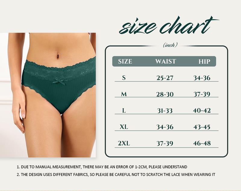 LEVAO 3/6 Pack Cotton Underwear for Women Breathable Lace Bikini Panties Ladies Hipster Underpants S-XXL Fit Clothes LEVAO 3/6 Pack Cotton Underwear for Women Breathable Lace Bikini Panties Ladies Hipster Underpants S-XXL Fit Clothes