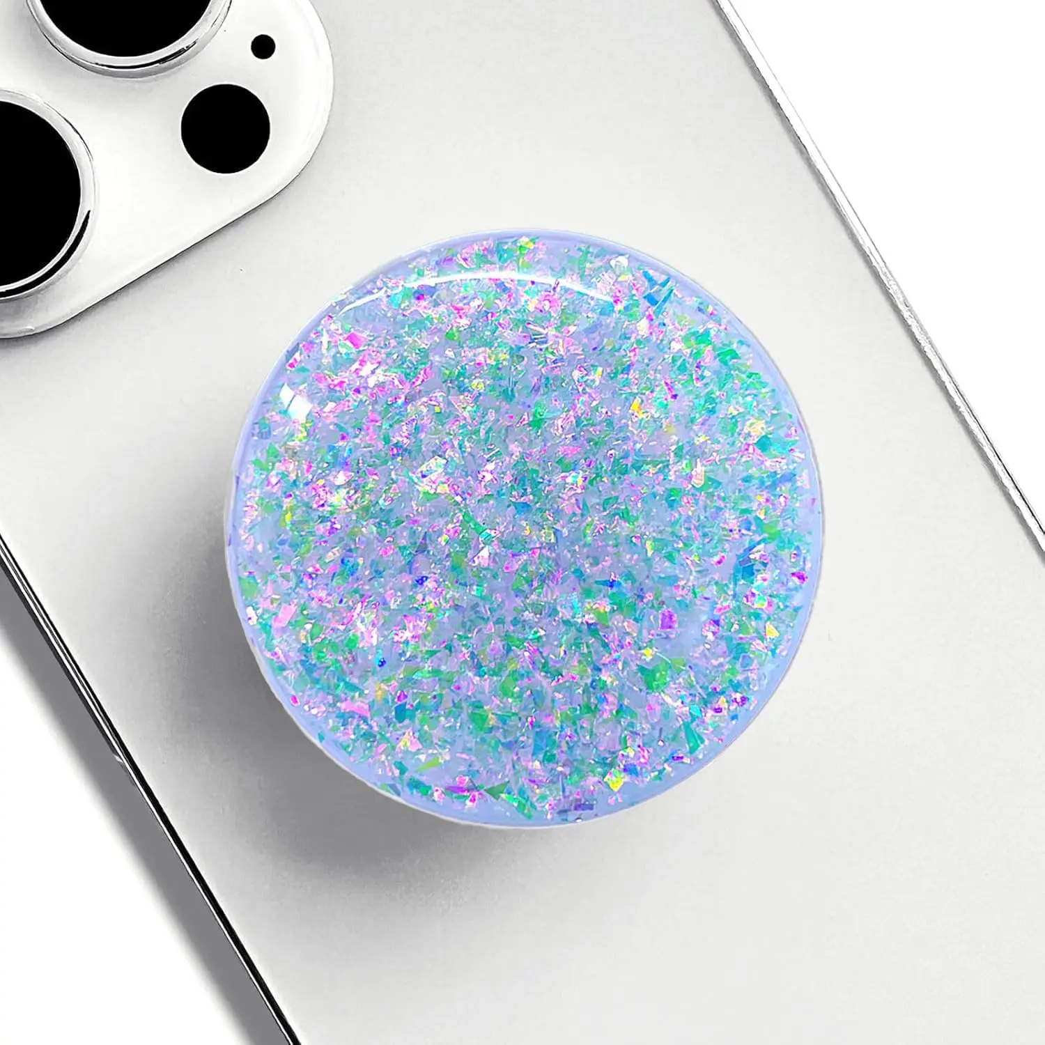 Stretchable Phone Stand, Suitable for Circular Foldable Phone Accessories for Mobile Phones and Tablets- Transparent Shine(Starlight )