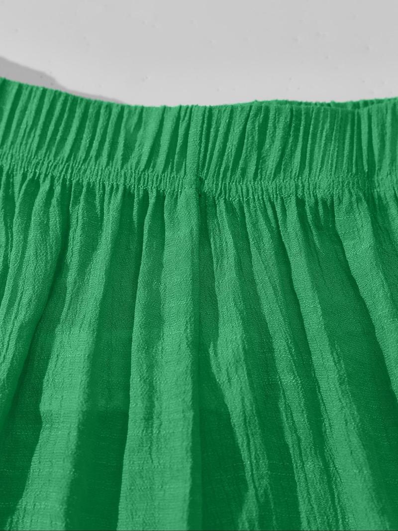 Women's Solid Button-Front Pocket Sheer Cover-Up Shirt & Shorts Set, Casual Drop-Shoulder Long-Sleeve Top & Shorts for Beach Vacation, Ladies Summer Swimwear Clothes