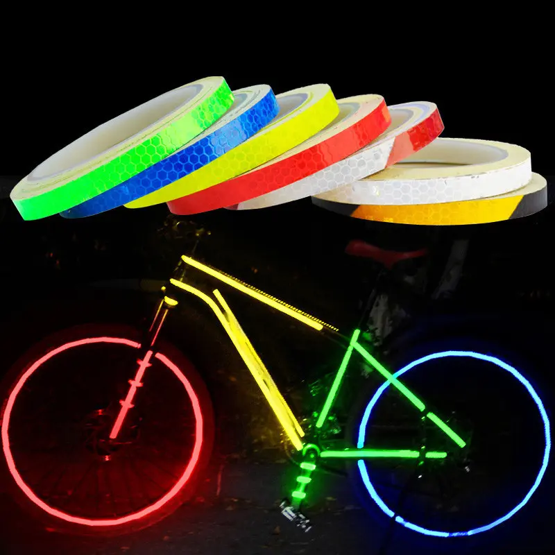 Paper Reflective Strip Car Exterior Accessory - 8M (26.24FT) Glow in the Dark Sticky Sticker with Reflective Surface, Visibility Boost for Bicycle & Motorcycle Owners, Anti-Collision Night Warning