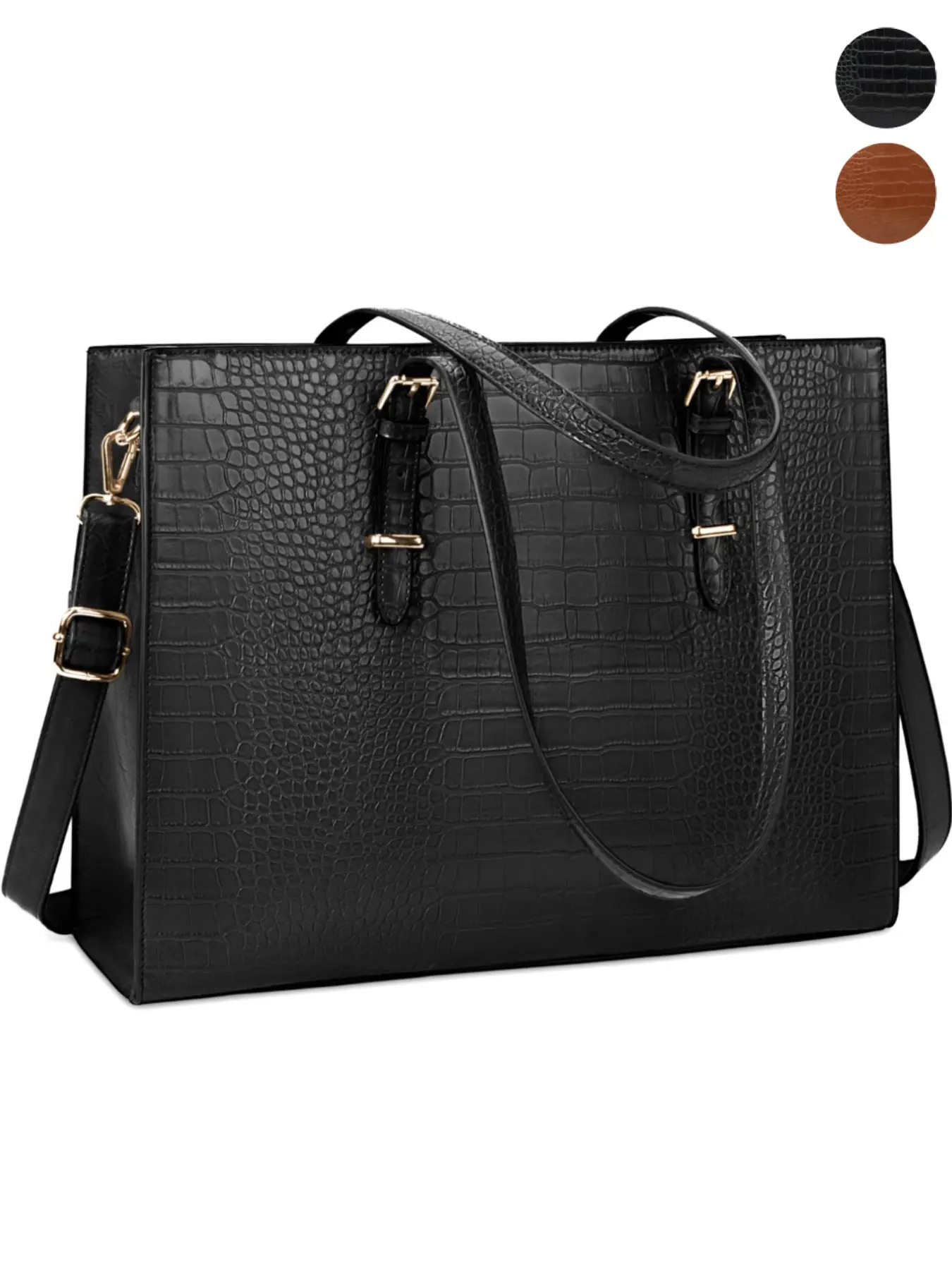 Women's Simple Fashion Shoulder Bag, Large Capacity Laptop Bag, Elegant Leather Computer Briefcase, Waterproof Handbag, Business Office Bag, Fashionable Casual Bag
