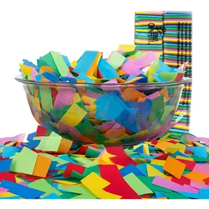 Multicolor Biodegradable Rectangular Fluttering Tissue Paper Confetti for Cannon and Launcher Ideal for Holidays Birthday Wedding Parties 1 lb 16 oz