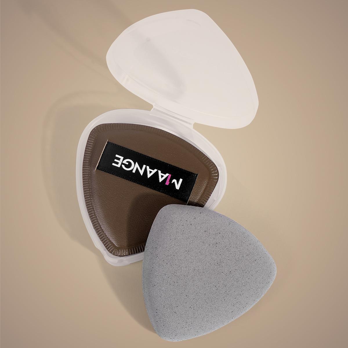 MAANGE 4pcs Bamboo Charcoal Marshmallow Air Cushion Puff with Storage Box, Powder Puff for Loose Powder, Face Makeup Sponge Soft Velour Triangle Powder Puffs Beauty Sponge, Cosmetics