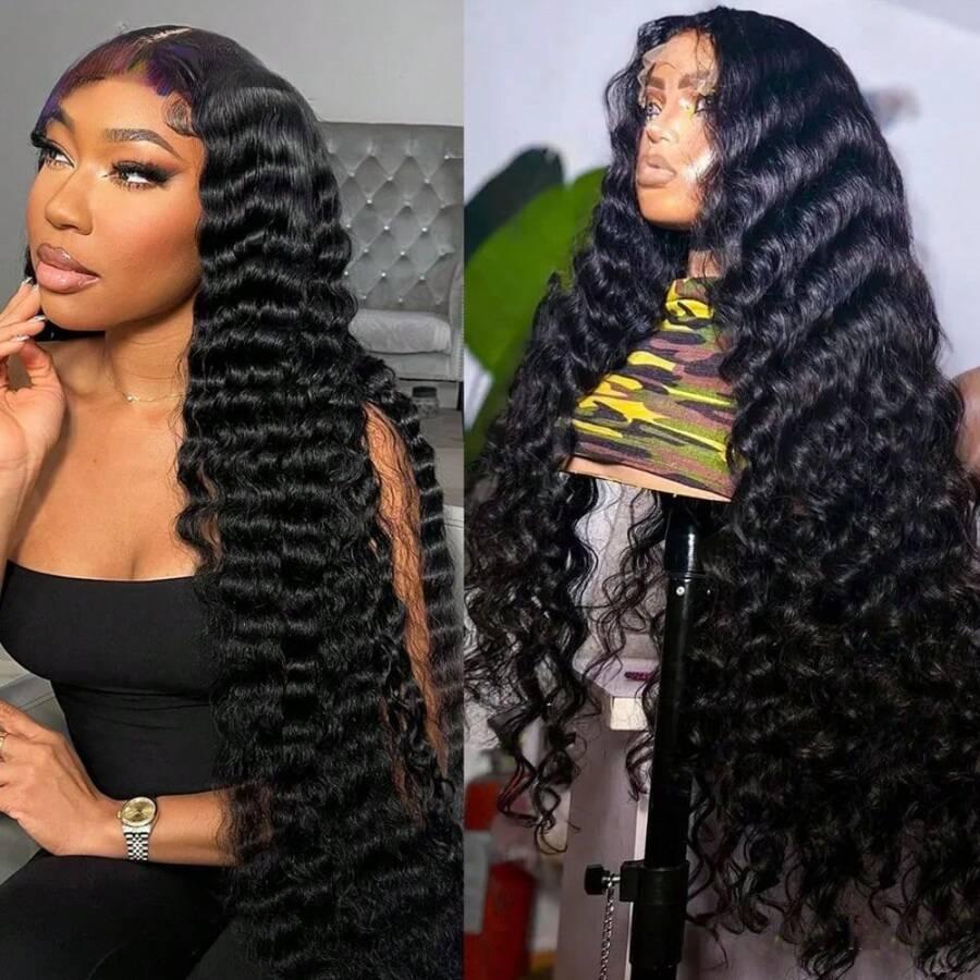 Bling Hair 180% Density 32 34Inch Deep Wave 13x6 Drawstring Glueless Wigs Human Hair For Black Women Brazilian HD Transparent 13x4 Wet And Wavy Curly Wave Lace Wig Bling Hair 180% Density 32 34Inch Deep Wave 13x6 Drawstring Glueless Wigs Human Hair For Black Women Brazilian HD Transparent 13x4 Wet And Wavy Curly Wave Lace Wig