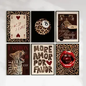 Retro Leopard & Cheetah Canvas Poster |   Y2K Funky Chic Wall Art for Bedroom & Apartment Decor