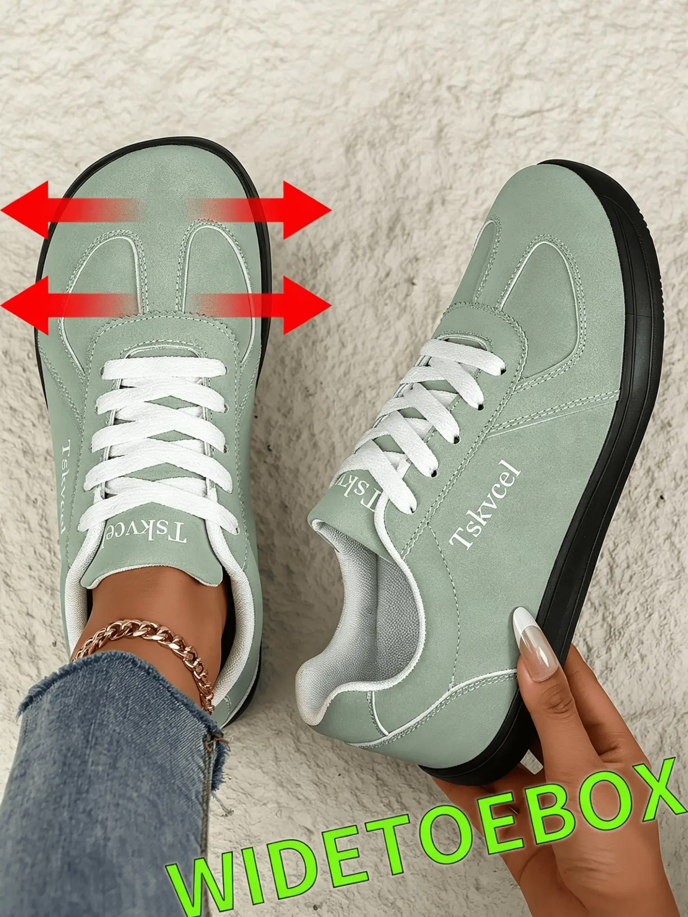 Wide Fit Women's Retro Deconstructed Aggressive Shoes, Increased Forefoot Space, Soft Flat Sole, Anti-Slip Durable Campus Commute Casual Boarding Shoes