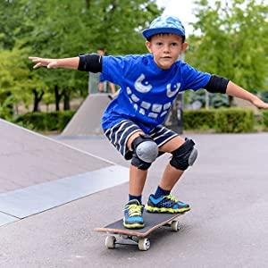 skateboard carry WhiteFang Skateboards for Beginners, Complete Skateboard 31 x 7.88, 7 Layer Canadian Maple Double Kick Concave Standard and Tricks Skateboards for Kids and Beginners skater  xl
