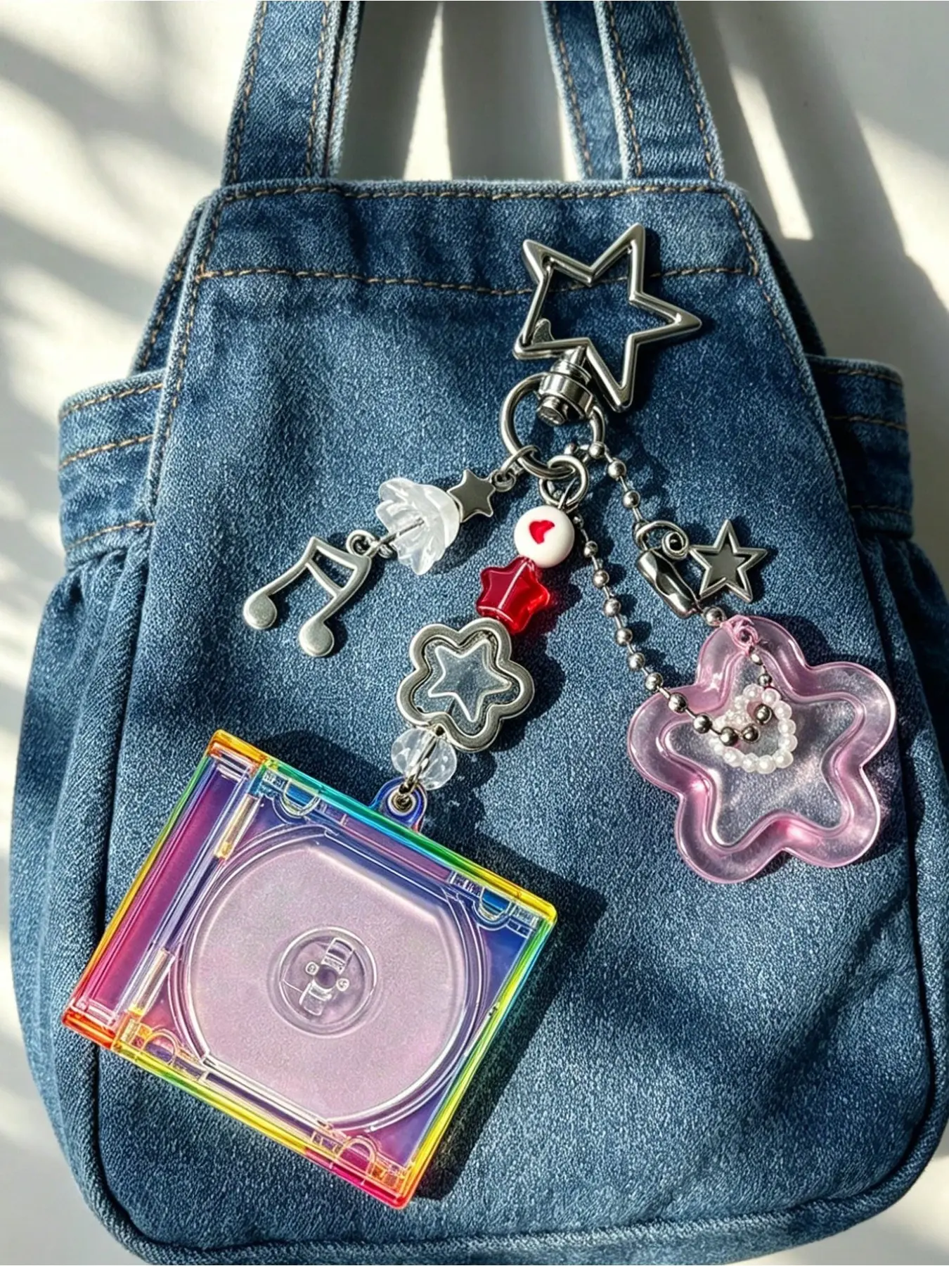 Mini Vinyl CD Acrylic Keychain, Star Album Pendant, DIY Charm, Bag Strap, Earphone Clip, Party Gift, Music Fan Accessory