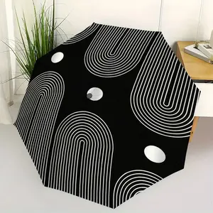 Geometric Pattern Umbrella, Handheld Automatic Folding, Portable Outdoor Accessory, Perfect Gift for Christmas and Birthday