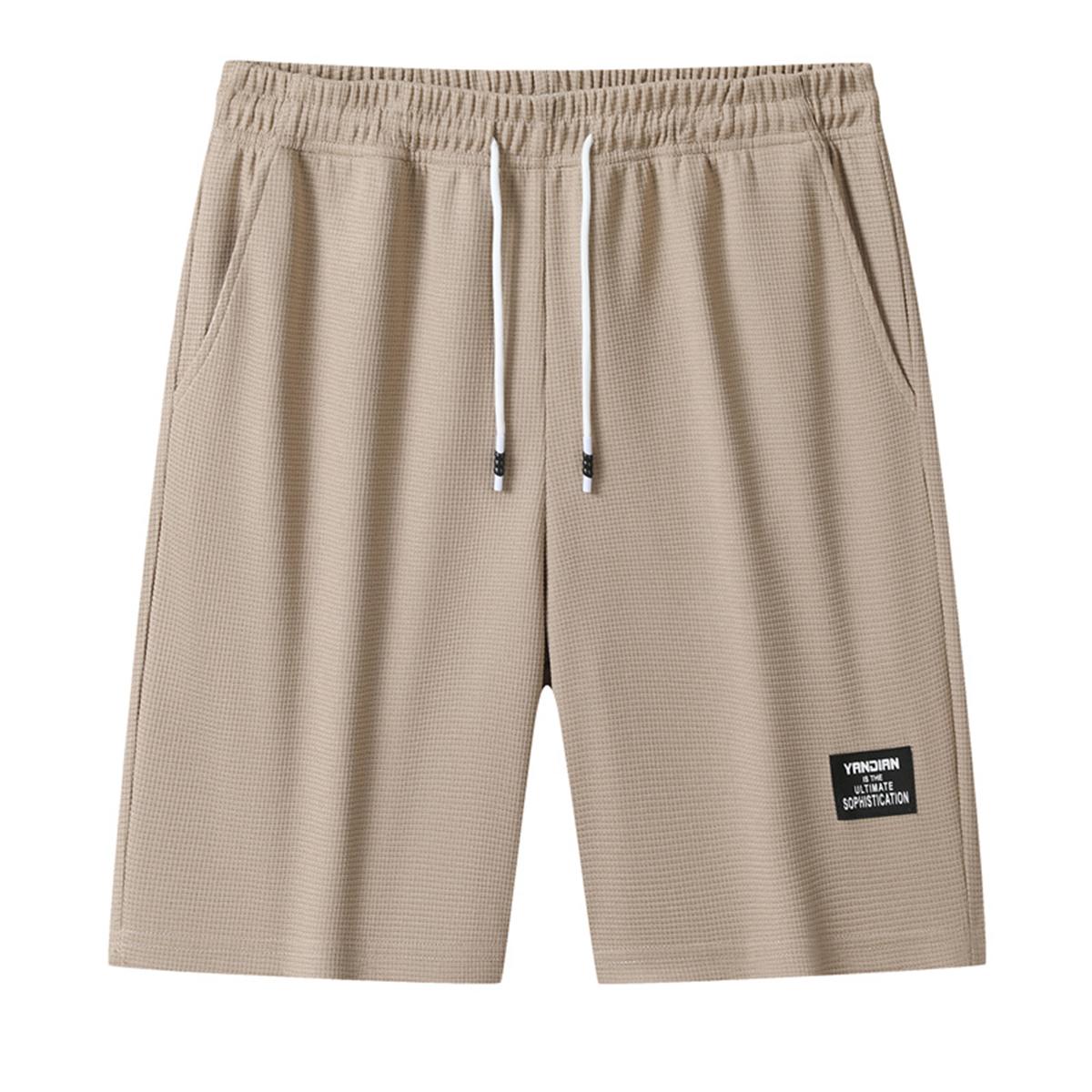 Men's Performance Workout Sweat Shorts, Soft Breathable Cotton Blend Athletic Shorts with Zipper Pockets, Drawstring Elastic Waist Casual Gym Shorts for Running, Training, Basketball, Hiking, Outdoor Sports, Y2K Streetwear Style