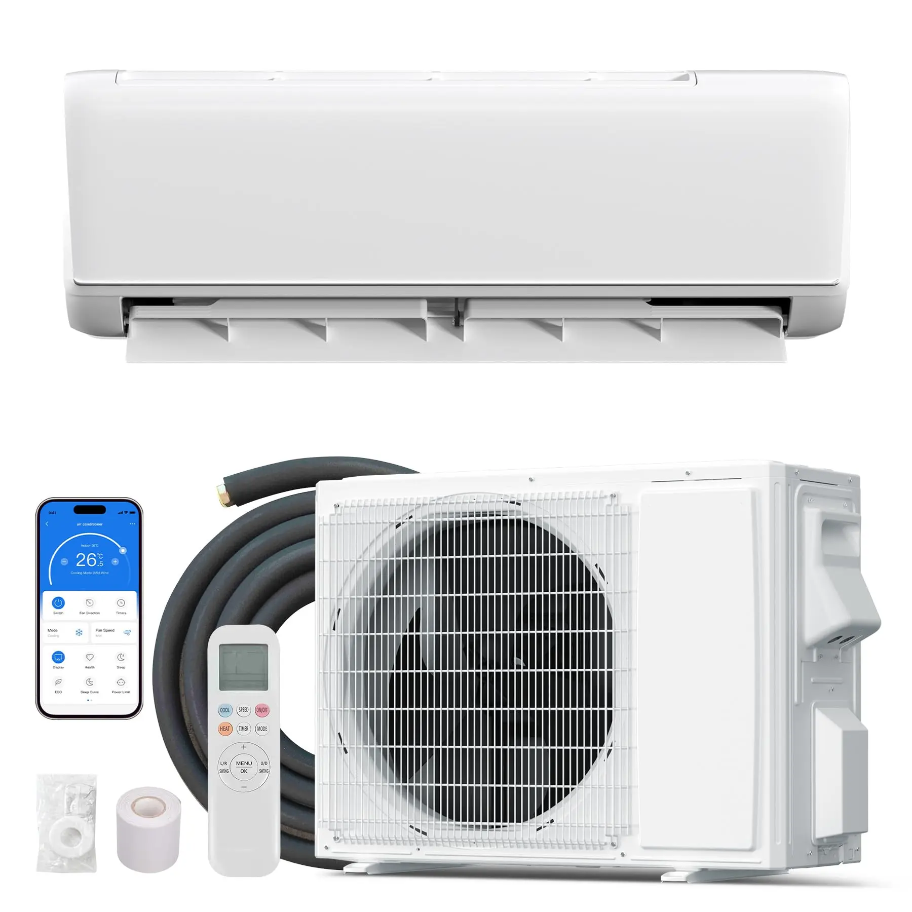 GARVEE mini split air conditioner with heat pumb wifi 19 seer2 230v 24000BTU