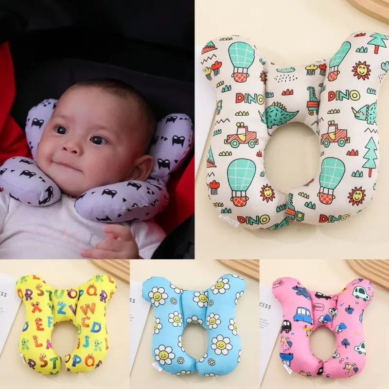 Ergonomic Cartoon Neck Support Cushion, Viral U Shape Travel Rest Pillow, Breathable Soft Head Stabilizer Pad, Compact Easy-Carry Protective Pillow, Ideal Gear for Road Journeys, Camping and Outdoor Travel