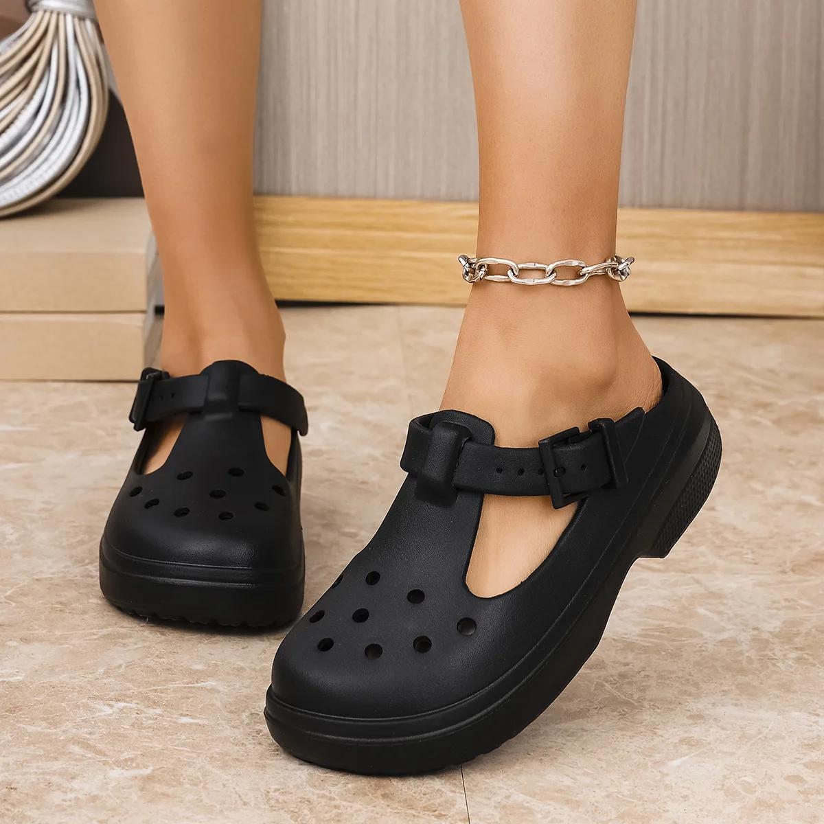 2025 Women's Summer Mary Jane Clogs EVA One-piece Slippers Sandals Footwear