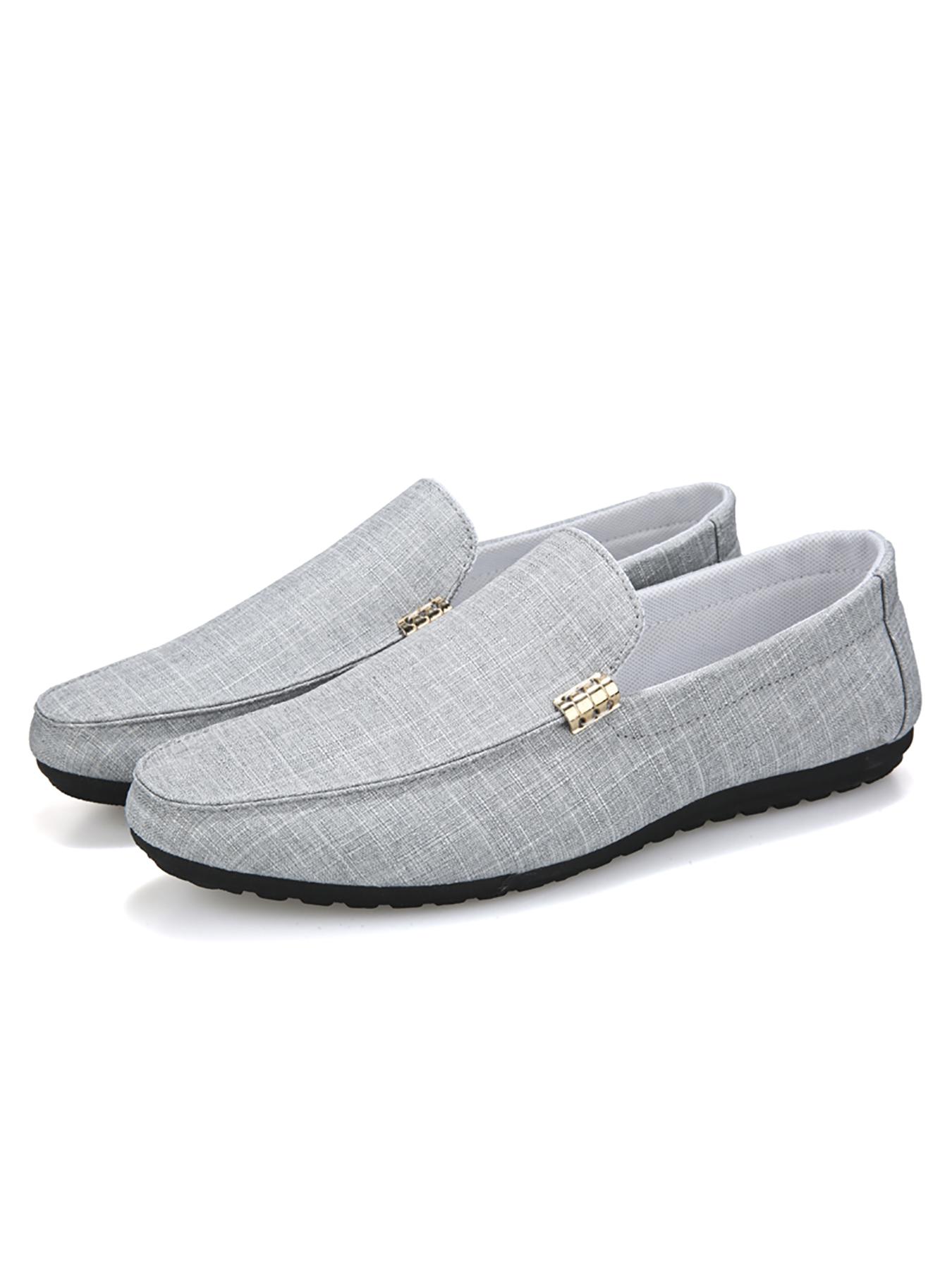 Men's Minimalist Plain Color Canvas Flat Shoes, Casual Low Top Slip-on Shoes for Men, Men's Workout Flat Shoes for Commuting, Daily Life