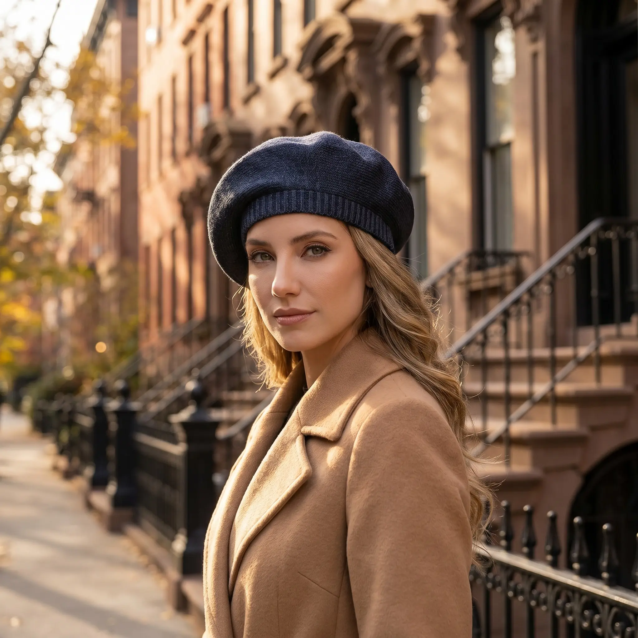 Women's Cozy French Style Double-Layer Knitted Beret - Cashmere Feel, Warm, Soft, Fashionable Knitted Hat for Autumn Winter, Ceremony, Casual, Daily Essential, Fashionable Hats, Basic