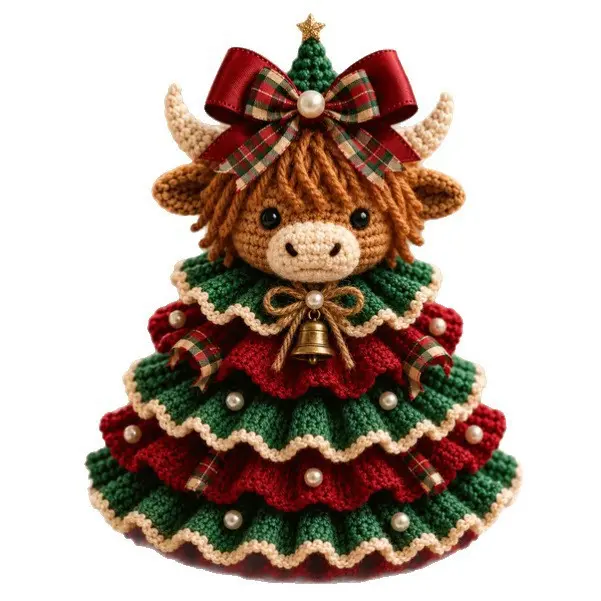 DIY Christmas Crochet Tree Kit, Handmade Mini Christmas Tree Craft Set, Cute Holiday Crochet Ornament for Home Decor, Cozy Xmas DIY Gift Idea Room