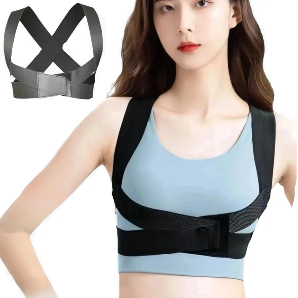 outdoor sports 1Pcs Posture Corrector with Shaped Biomechanical Design Comfort Fit Back Brace Corrects Hunchback Adjustable Shoulder Straightener Full Size Mid Spine Support Neck Upper Pain Relief(Black) (Medium)
