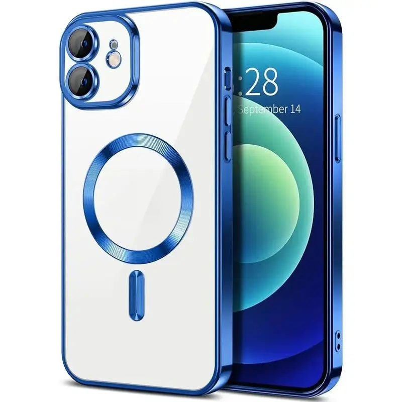 Magnetic Clear phone case for iPhone 12  with Camera Lens Protector  Compatible with Slim Soft TPU Cover Protective iPhone11 12 17ProMax 17Air 16Plus 15Pro 14ProMax 13 plus Phone Cases,Anti-Yellowing for Men Women Girls cute phone cases, Drop Protection