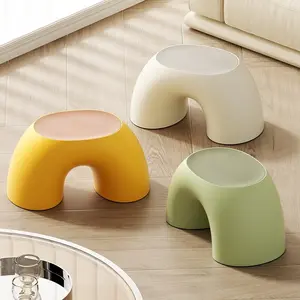 Round Low Stool, Household Simple Style, Stackable, Thickened Strong Load-Bearing, Non-Slip, for Living Room Bedroom Entrance Shoe Changing, Home Daily Necessary