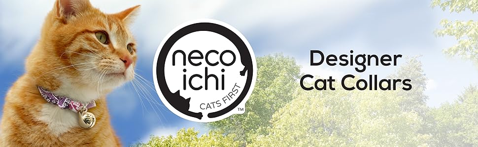 Hanami Bow Tie Cat Collar (Green) with bell safety breakaway soft lightweight for cats kitty kitten Japanese stylish pattern, No.1 Seller in Japan