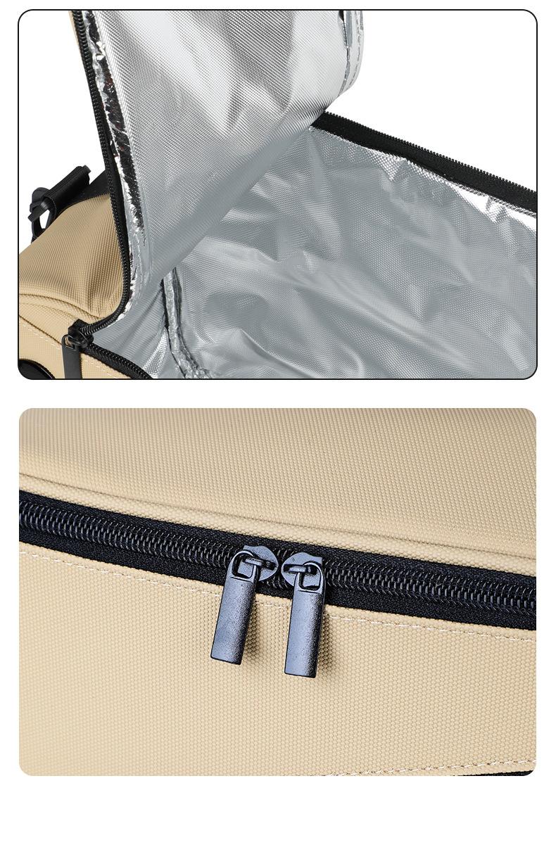 Thermometer insulated bag, outdoor fresh-keeping ice bag, large-capacity lunch bag, multi-functional lunch box storage bag, insulated picnic bag