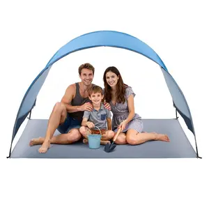 VEVOR Beach Tent Sun Shelter for 2 Person, UPF 50+ Protection, Portable Sun Shade Canopy with Carrying Bag Sand Pockets, Lightweight and Easy Setup Beach Umbrella for Camping Fishing Outdoor Picnic