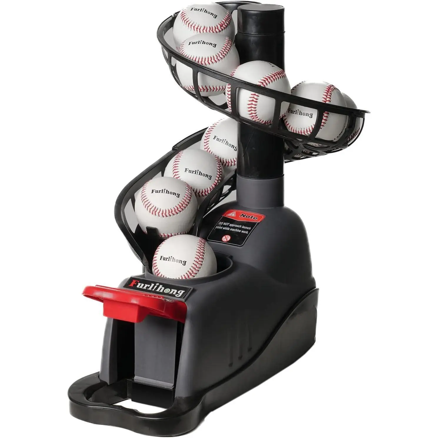 898BH Baseball Soft Toss Machine with Centered Press - Adjustable Angle, Step Paddle Release Launch, No Power Supply, Extendable Stacker for Hitting Practice with Regulation Baseballs