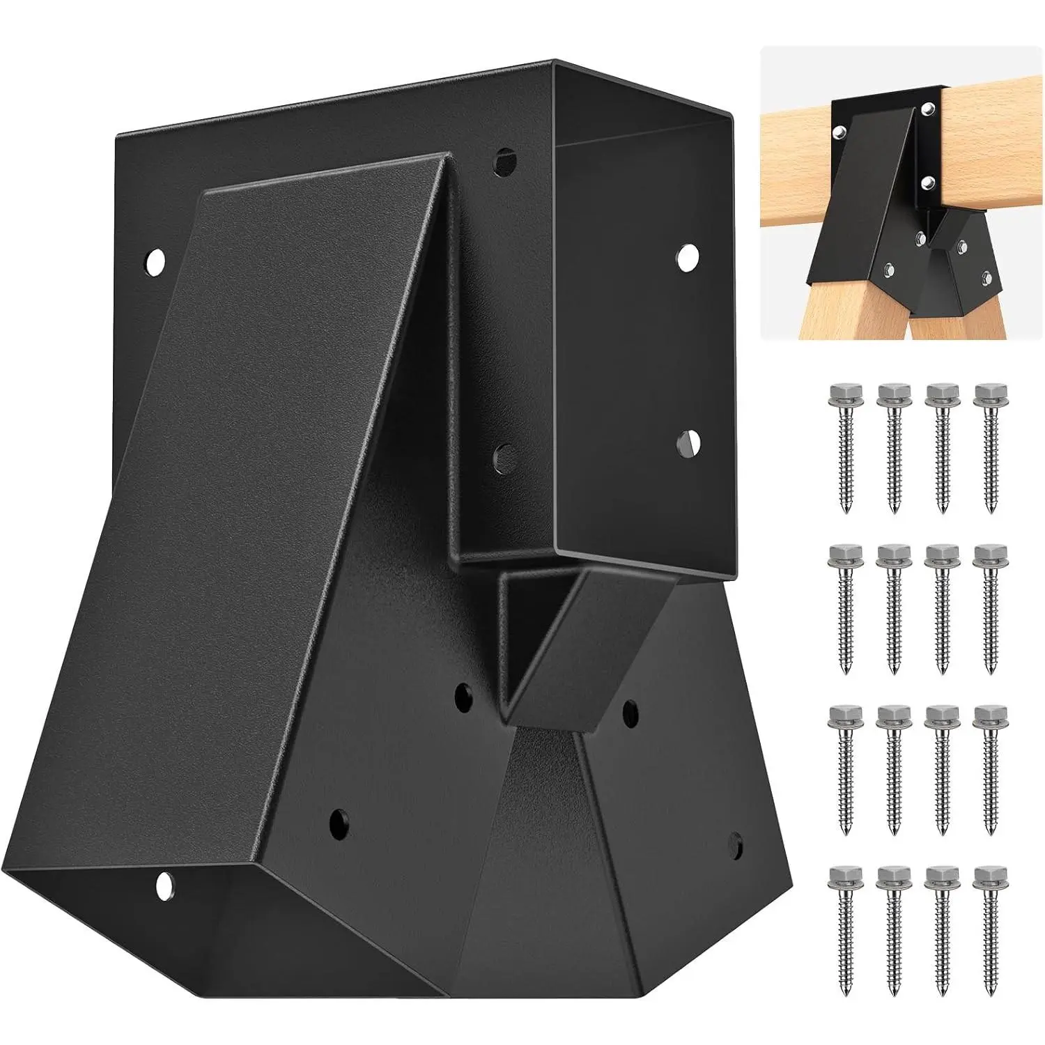 Heavy-Duty A-Frame Swing Set Bracket Hardware Kit with Mounting Hardware, Fits 2 (4x4) Legs and 1 (4x6) Beam, DIY Middle Bracket for Backyard Swings