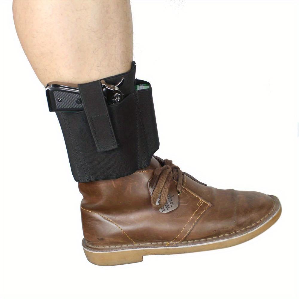 Black Nylon Ankle Holster - Concealed Carry with Magazine Pouch - Comfortable, Breathable, Durable, Secure Hook-and-Loop Strap, Elastic Band Retention Tactical Equipment 9MM 380 Glock 17 19 26 43x 1911 vnsh fn reflex holster for concealed carry