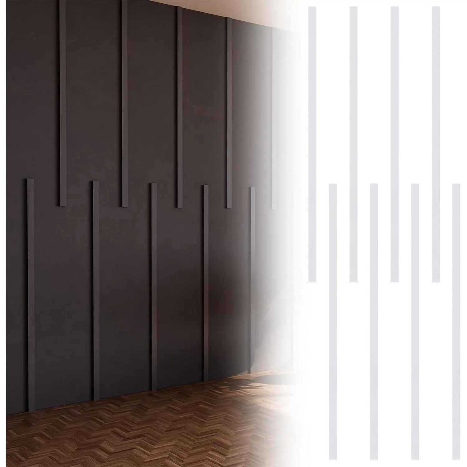 Peel and Stick Wall Molding Kit,Simple Style | Wall Molding Kit, Living Area Decor, Premade Wainscoting Panels Accent Panel for , Office, Hallway, Dining Room