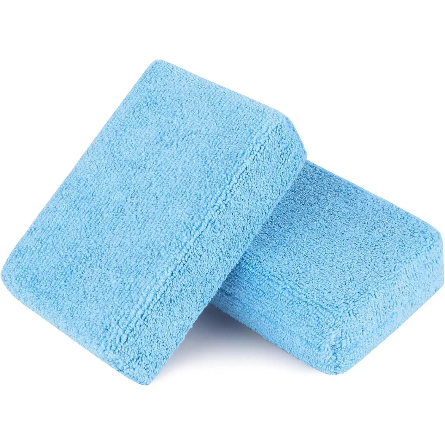 Microfiber Applicator Pads-2 Pack,  Wash Sponge, Blue |  Microfiber Sponge and Cleaning Pads,  for Effortless Wax, Sealant, and Conditioner Application