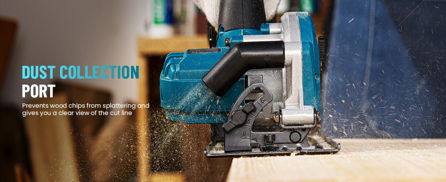 SeeSii Cordless Mini Circular Saw, 4-1/2" Electric Compact Circular Saw with 4.0Ah Battery, 5380RPM, 4 Saw Blades, Rip Guide, Max Cutting Depth 1-11/16"(90°), 1-1/8"(45°) for Wood, Plastic, Soft Metal CS410 #TikTokShopBlackFriday