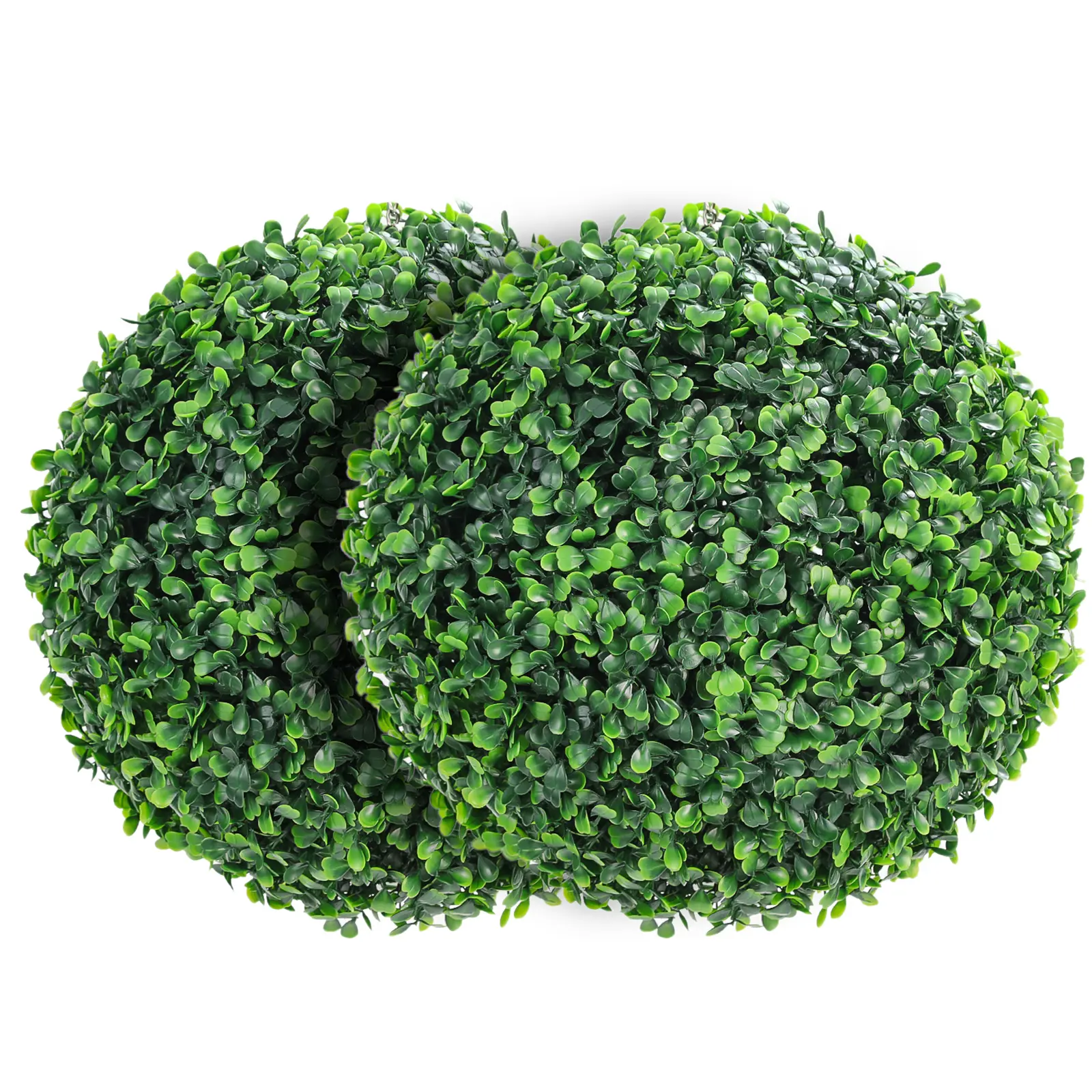 Set of 2 Realistic Artificial Boxwood Topiary Balls – Decorative Faux Green Spheres for Outdoor Home and Wedding Decor – UV Resistant, Evergreen